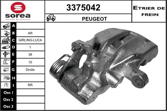 Sera 3375042 - Тормозной суппорт autodnr.net