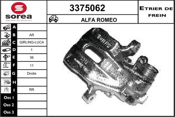 Sera 3375062 - Гальмівний супорт autocars.com.ua