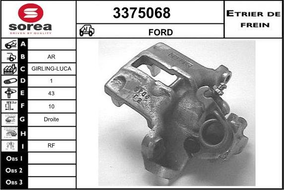 Sera 3375068 - Гальмівний супорт autocars.com.ua