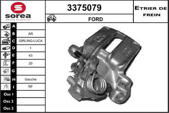 Sera 3375079 - Гальмівний супорт autocars.com.ua