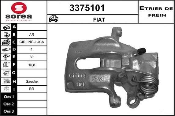 Sera 3375101 - Гальмівний супорт autocars.com.ua