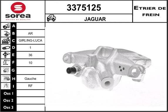 Sera 3375125 - Гальмівний супорт autocars.com.ua