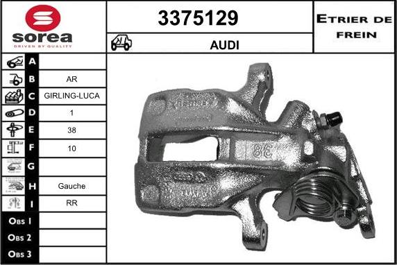 Sera 3375129 - Гальмівний супорт autocars.com.ua