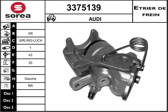 Sera 3375139 - Гальмівний супорт autocars.com.ua