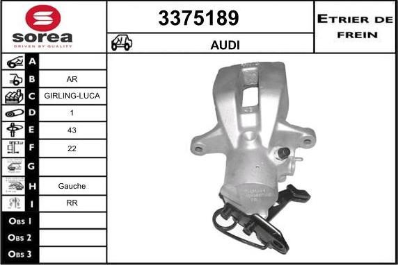 Sera 3375189 - Гальмівний супорт autocars.com.ua