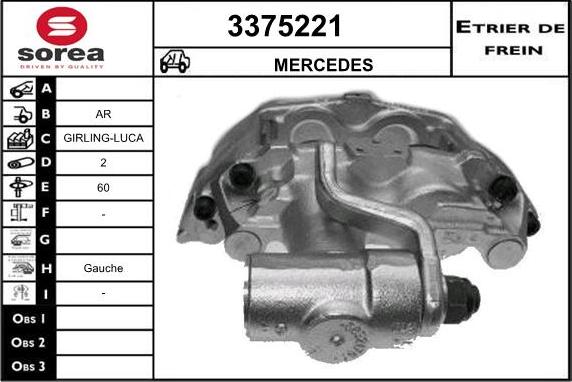 Sera 3375221 - Гальмівний супорт autocars.com.ua