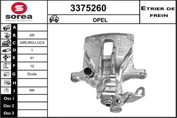 Sera 3375260 - Гальмівний супорт autocars.com.ua