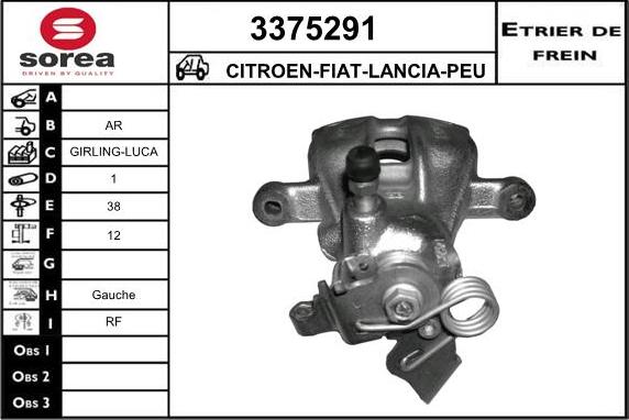 Sera 3375291 - Гальмівний супорт autocars.com.ua