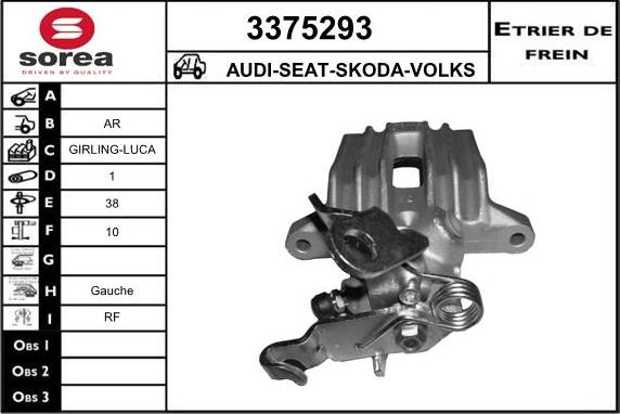 Sera 3375293 - Гальмівний супорт autocars.com.ua