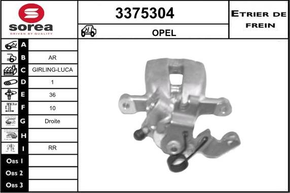 Sera 3375304 - Гальмівний супорт autocars.com.ua