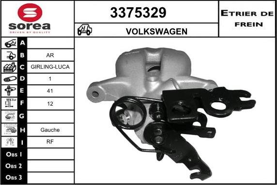 Sera 3375329 - Гальмівний супорт autocars.com.ua