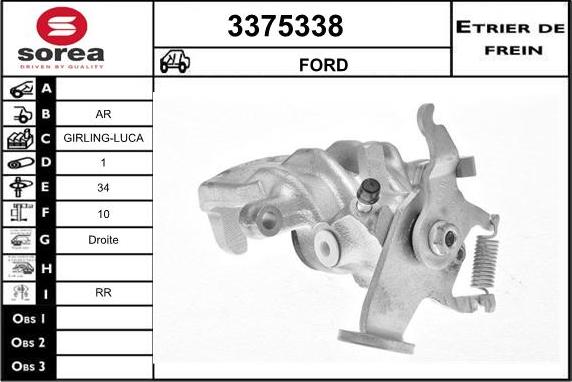 Sera 3375338 - Гальмівний супорт autocars.com.ua