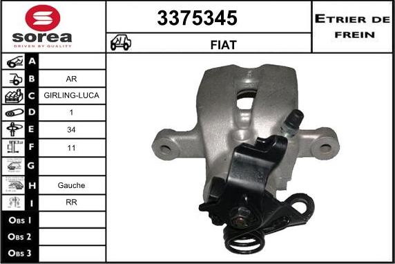 Sera 3375345 - Гальмівний супорт autocars.com.ua