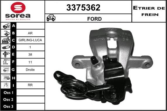 Sera 3375362 - Тормозной суппорт autodnr.net