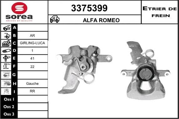 Sera 3375399 - Гальмівний супорт autocars.com.ua