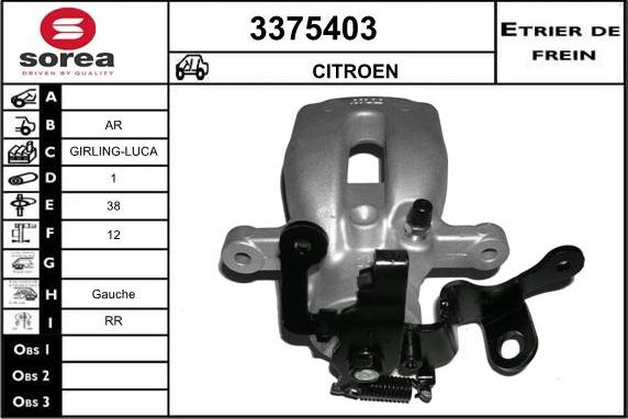 Sera 3375403 - Тормозной суппорт autodnr.net