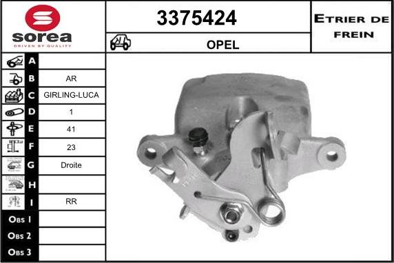 Sera 3375424 - Гальмівний супорт autocars.com.ua