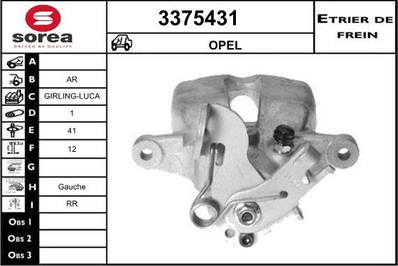 Sera 3375431 - Гальмівний супорт autocars.com.ua