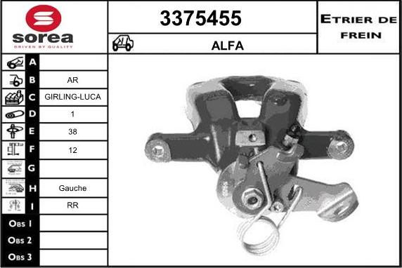 Sera 3375455 - Гальмівний супорт autocars.com.ua