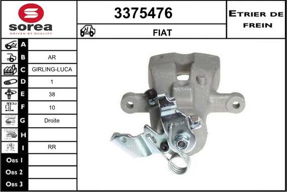 Sera 3375476 - Гальмівний супорт autocars.com.ua