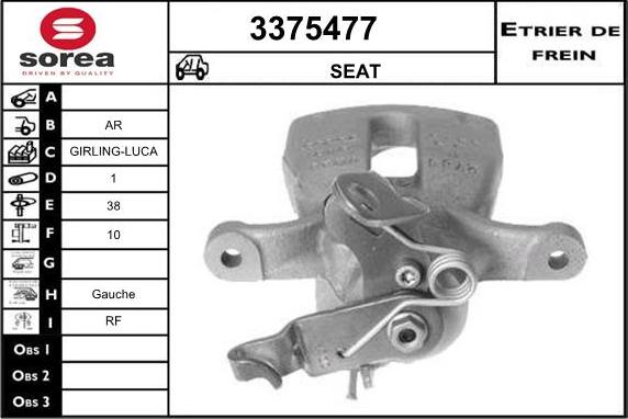 Sera 3375477 - Гальмівний супорт autocars.com.ua