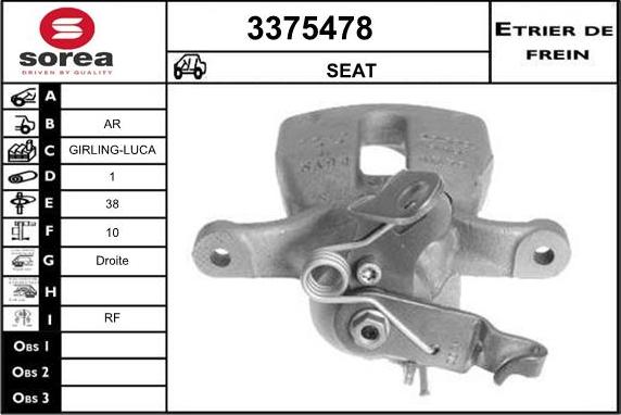 Sera 3375478 - Гальмівний супорт autocars.com.ua