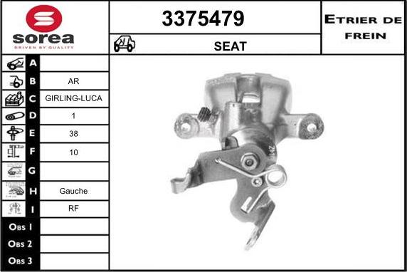 Sera 3375479 - Гальмівний супорт autocars.com.ua