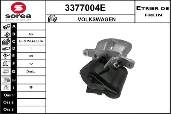 Sera 3377004E - Гальмівний супорт autocars.com.ua