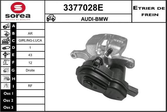 Sera 3377028E - Гальмівний супорт autocars.com.ua