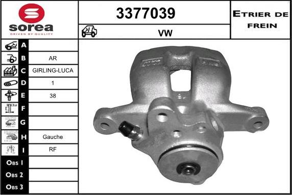 Sera 3377039 - Гальмівний супорт autocars.com.ua