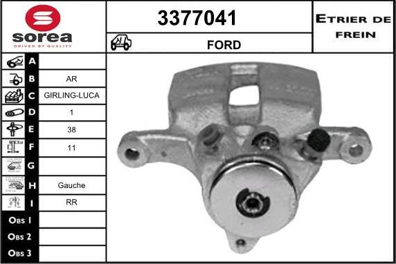 Sera 3377041 - Гальмівний супорт autocars.com.ua