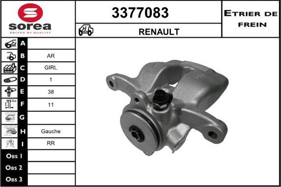 Sera 3377083 - Гальмівний супорт autocars.com.ua