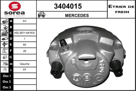 Sera 3404015 - Гальмівний супорт autocars.com.ua