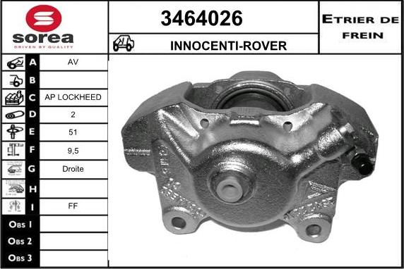 Sera 3464026 - Гальмівний супорт autocars.com.ua