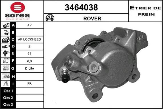 Sera 3464038 - Гальмівний супорт autocars.com.ua