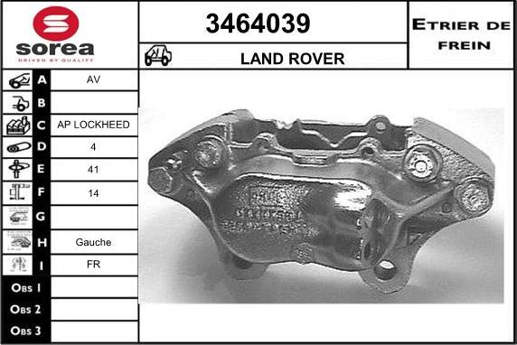 Sera 3464039 - Гальмівний супорт autocars.com.ua