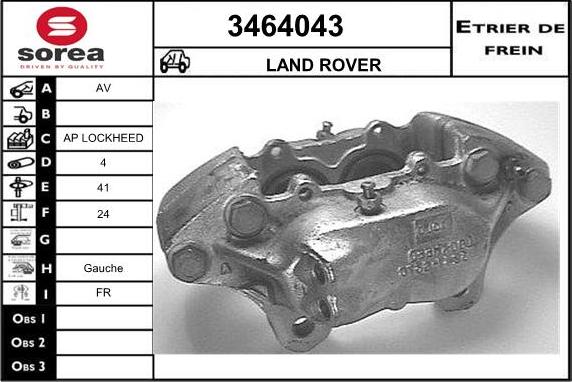 Sera 3464043 - Гальмівний супорт autocars.com.ua