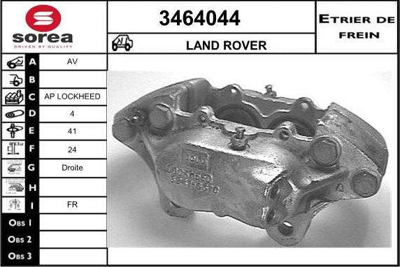 Sera 3464044 - Гальмівний супорт autocars.com.ua