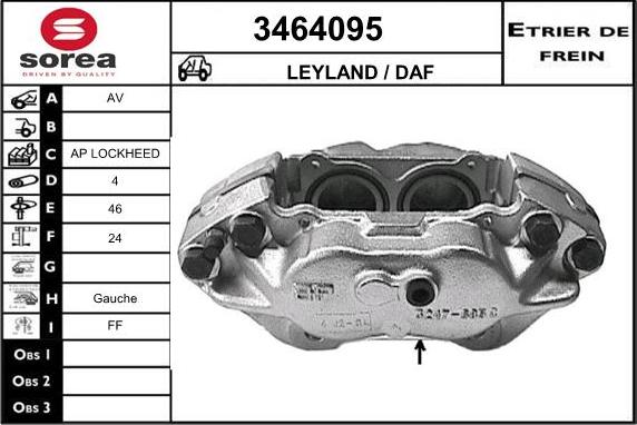 Sera 3464095 - Гальмівний супорт autocars.com.ua