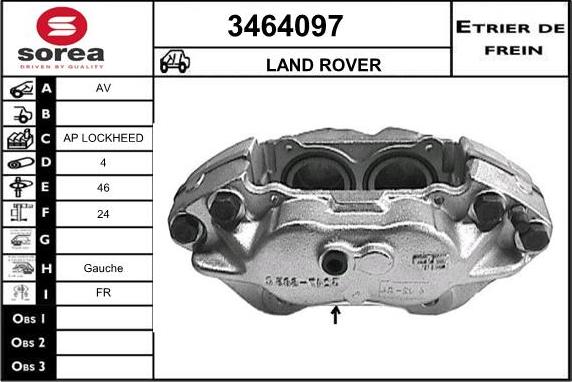 Sera 3464097 - Гальмівний супорт autocars.com.ua