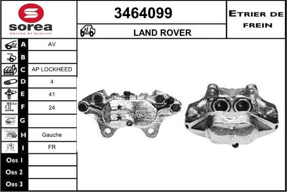 Sera 3464099 - Гальмівний супорт autocars.com.ua