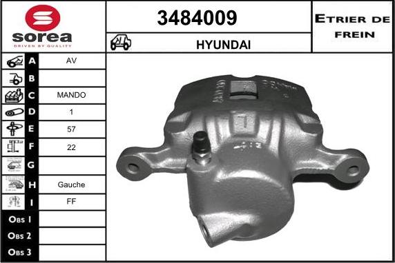 Sera 3484009 - Гальмівний супорт autocars.com.ua