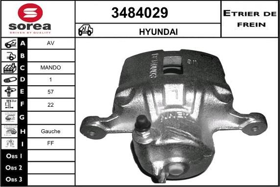 Sera 3484029 - Гальмівний супорт autocars.com.ua