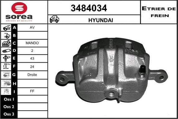 Sera 3484034 - Гальмівний супорт autocars.com.ua