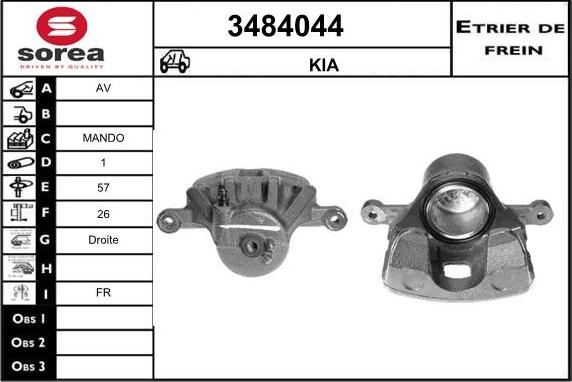 Sera 3484044 - Гальмівний супорт autocars.com.ua