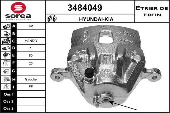 Sera 3484049 - Гальмівний супорт autocars.com.ua