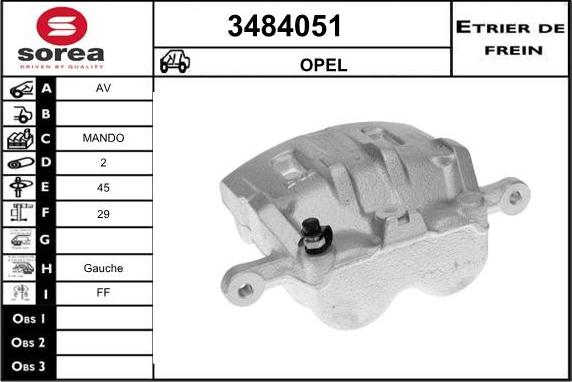 Sera 3484051 - Гальмівний супорт autocars.com.ua