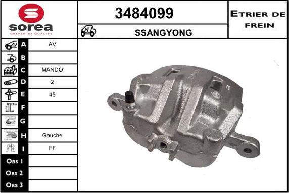 Sera 3484099 - Гальмівний супорт autocars.com.ua