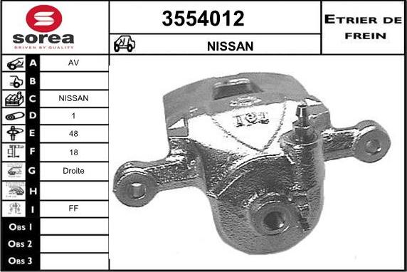 Sera 3554012 - Гальмівний супорт autocars.com.ua