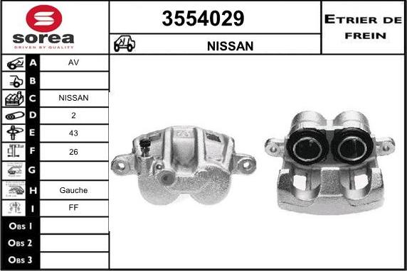 Sera 3554029 - Гальмівний супорт autocars.com.ua